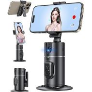 Auto Face Tracking Tripod 360 Rotation【Newest Version】 No App Required Auto Face Tracking Tripod for Cell Phone Rotating Compatible with 4''-7'' iphone android Phone Holder for Vlog Live Stream