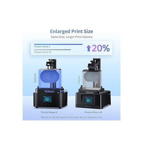  ANYCUBIC Photon Mono 2, Resin 3D Printer with 6.6'' 4K + LCD Monochrome Screen, Upgraded LighTurbo Matrix with High-Precision Printing, Enlarge Print Volume 6.49'' x 5.62'' x 3.5''