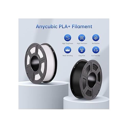  ANYCUBIC PLA Plus (PLA+) 3D Printer Filament 1.75mm, High Toughness 3D Printing Filament, Dimensional Accuracy +/- 0.02mm, Print with Most FDM 3D Printers, 1KG Spool, Gray