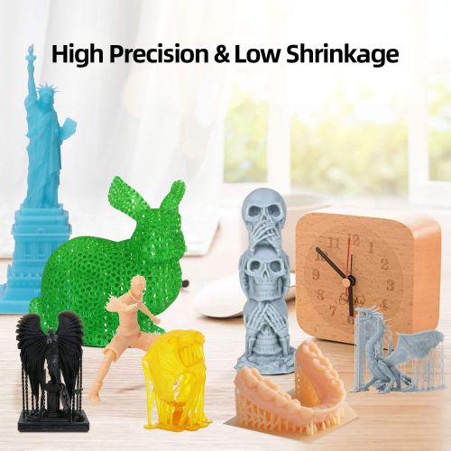  ANYCUBIC 3D Printer Resin, 405nm High Precision Fast Curing UV Photopolymer Resin for LCD 3D Printing 500ml White