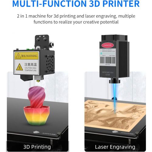  ANYCUBICMegaPro3DPrinter,3DPrinting&LaserEngraving 2in1Filament3DPrinter withSmartAuxiliaryLevelin