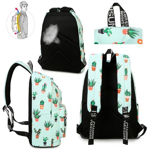  AOAKY Backpack Canvas Stripe Backpack with USB port Cute Daypack Teen Leisure Bookbag For Girls Boys School Bag Laptop College Bags