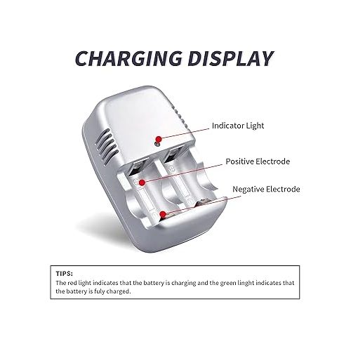  AOBOO CR2 Rechargeable Battery and Fast Charging head-300 mAh 3V Two-Pack Household Battery for Golf rangefinder, Telescope, Electric, Alarm and Other Equipment