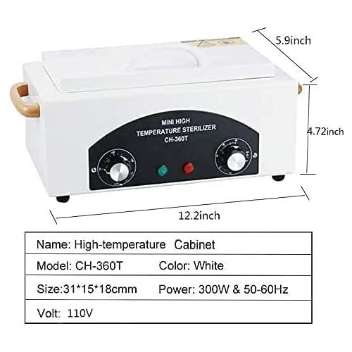  AOBOO High Temperature Dry Heat Box For Nail Tool Spa Pedicure tools Dry Heat machine，Salon Hairdressing Tool Equipment Tweezers Earrings, Hair Cutting tools and Other Metal Equipment