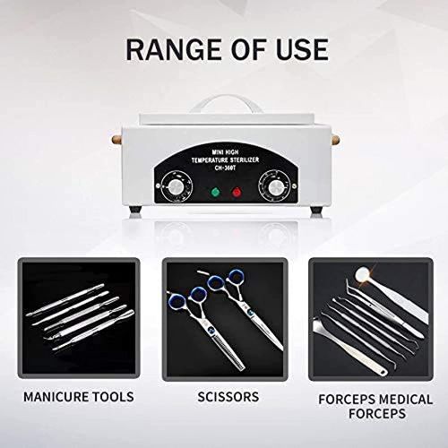  AOBOO High Temperature Dry Heat Box For Nail Tool Spa Pedicure tools Dry Heat machine，Salon Hairdressing Tool Equipment Tweezers Earrings, Hair Cutting tools and Other Metal Equipment