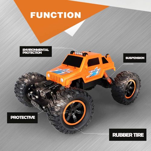  AODATU Remote Control Car 4X4 Monster Truck High Speed 360 Degree Stunt Tumbling Function, Orange, 29cm19cm15cm