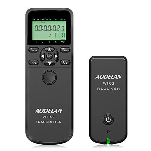  AODELAN Camera Remote Wireless Shutter Release Intervalometer with LCD for Canon EOS RP, Rebel T6, T7, T7i, 5D, 6D, 90D, SL2, 6D II, 5D IV, SX70 HS; for Fujifilm GFX 50R, X-T3; for Olympus