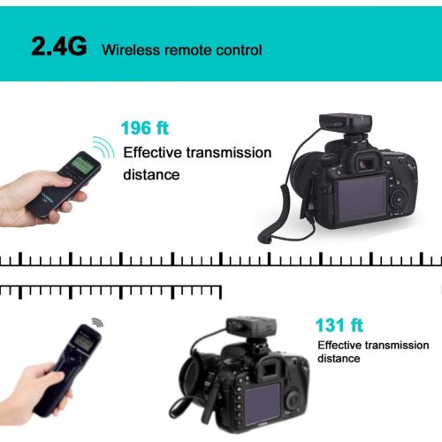  AODELAN Camera Remote Wireless Shutter Release Intervalometer with LCD for Canon EOS RP, Rebel T6, T7, T7i, 5D, 6D, 90D, SL2, 6D II, 5D IV, SX70 HS; for Fujifilm GFX 50R, X-T3; for Olympus