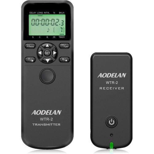  AODELAN Camera Remote Wireless Shutter Release Intervalometer with LCD for Canon EOS RP, Rebel T6, T7, T7i, 5D, 6D, 90D, SL2, 6D II, 5D IV, SX70 HS; for Fujifilm GFX 50R, X-T3; for Olympus