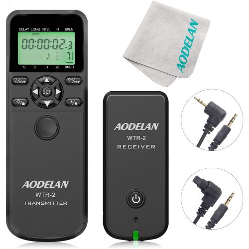  AODELAN Wireless Remote Control Shutter Release Intervalometer with Lens Cloth for Canon EOS RP, Rebel T6, T7, T7i, 5D, 6D, SL2, 6D II, 5D IV, for Fujifilm X-T3, for Olympus OM-D E-M1 Mark