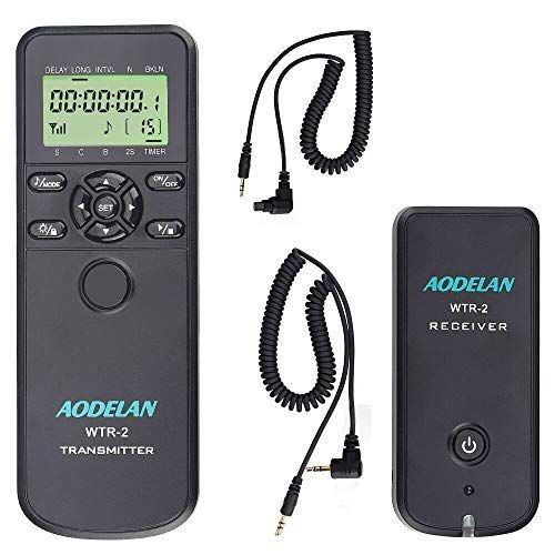  AODELAN Camera Wireless Shutter Release Timer Remote Control for Canon EOS R, RP, Rebel SL2, 250D, 750D, 90D, 80D, 77D, M6 Mark II, 5D Mark IV; Fujifilm X-T3, X-T100; Olympus OM-D