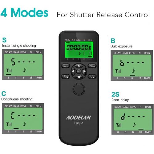 AODELAN Camera Shutter Release Timer Intervalometer for Canon EOS R, EOS RP, 90D, 5D, 6D II, 7D II; for Olympus E-M1X, E-M1 II; for Fujifilm XT3, XT30, X-T100, X-H1
