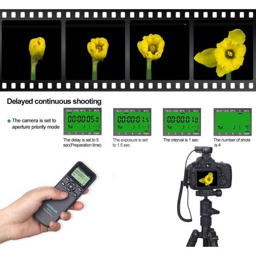  AODELAN Camera Wireless Shutter Release Remote Control Timer for FUJIFILM X-H1, XF10, X-T20, X-T10, X-T100, X-A5, X-A3, X-A2, X-A1, X-A10, X100F, X100T; Replace Fujifilm RR-90