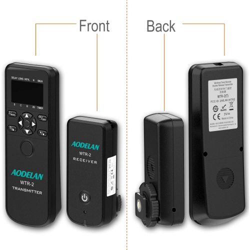  AODELAN Camera Wireless Shutter Release Remote Control Timer for FUJIFILM X-H1, XF10, X-T20, X-T10, X-T100, X-A5, X-A3, X-A2, X-A1, X-A10, X100F, X100T; Replace Fujifilm RR-90