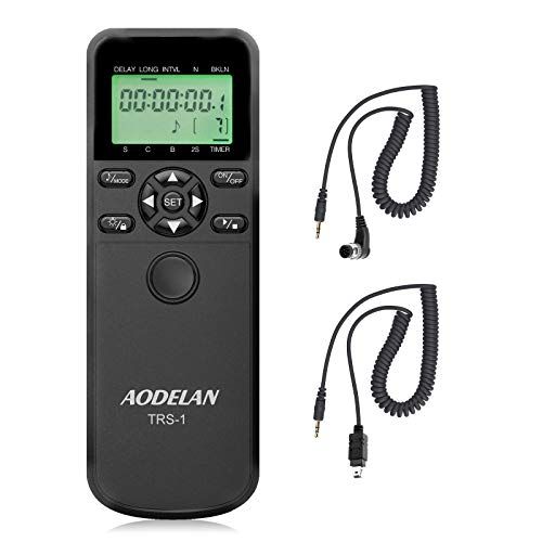  AODELAN TRS-1 Camera Shutter Release Timer Remote Control for Nikon Z6, Z7, Coolpix P1000, D850, D810, D700, D3, D4, D5, D3100, D5000, D7200, D600, D610, D750, D3200, D3300 Replace