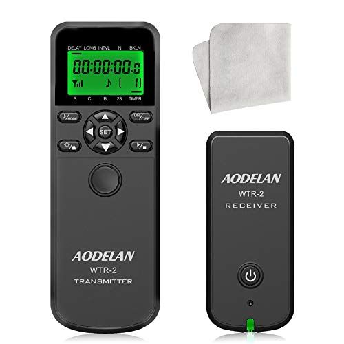  Camera Wireless Timer Remote Shutter Release, AODELAN Intervalometer HDR Remote Control for Nikon Z6, Z7, Coolpix P1000, A1000, D5, D810, D850, D300, D500; for Fujifilm S5 Pro, S3