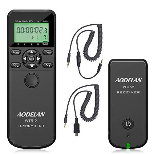  AODELAN WTR-2 Camera Wireless Shutter Release Timer Remote Control for Olympus E-M1, E-M5 Mark II, E-M10 Mark II, Panasonic DMC-FZ100/FZ200/FZ1000/FZ2500, Lumix GH5/GX1/GX7/GX8/L1/