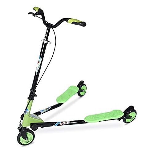  AODI Swing Scooter Adjustable 3 Wheels Foldable Wiggle Scooter Self Drifting for Kids/Adult Age 7 Years Old and Up