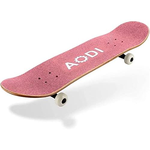  AODI 31 Inch Skateboards for Beginners, Pro Complete Skateboard Canadian 7 Layer Maple Wood Kick Cruiser Standard Skate Board Designed for Kids Teens & Adults