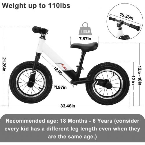  [아마존베스트]AODI 12 Inch Sport Balance Bike, Pro Lightweight No-Pedal Toddlers Bike Walking Bicycle Ultra-Cool Push Bikes/Air-Filled Rubber Tires for Kids Ages 18 Months to 6 Years