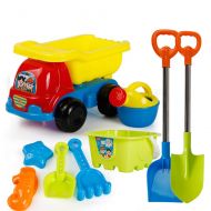 AODLK Summer Childrens Beach Toy Car Set Baby Play Sand Digging Sand Shovel Tool Girl Boy Toy for Baby Best Gifts Soft Plastic Pool Toy Set for Toddlers Bucket and Spade Beach Set