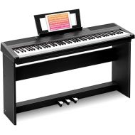Weighted Piano 88-Key Beginner Digital Piano,Full Size Weighted keyboard with Hammer Action,with 3-Pedal Unit,238 Tones,200 Rhythms,100 Demo,Stereo Speakers,wood Furniture stand,Piano Lessons