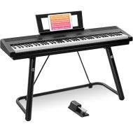 Beginner Digital Piano 88-Key, Keyboard Electric Piano, Full Size Semi Weighted Keys, 238 Tones,100 Demo Songs, with Sustain Pedal, Stereo Speakers, MP3 Function,Black,Piano Lessons(S-300U)