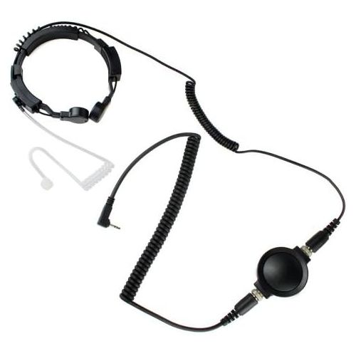  AOER Professional Tactique Military Police FBI Bodyguard Flexible Throat Mic Microphone Large PTT Covert Acoustic Tube Earpiece Headset for 1-pin Motorola Talkabout Cobra Radio