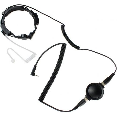  AOER Professional Tactique Military Police FBI Bodyguard Flexible Throat Mic Microphone Large PTT Covert Acoustic Tube Earpiece Headset for 1-pin Motorola Talkabout Cobra Radio