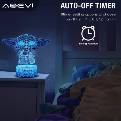  [아마존베스트]AOEVI Star Wars Gifts, Star Wars Toys 7 Colors Changing 3D Night Light for Kids Room Decor with Remote & Timer, (4 Patterns) Starwars Illusion Lamp Birthday Gifts for Boys Men Brot