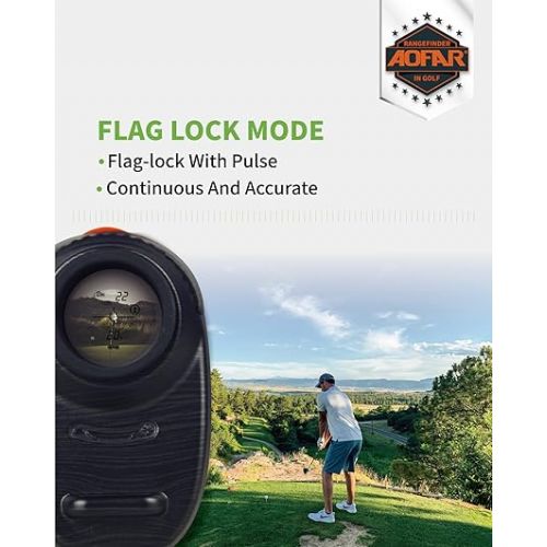  AOFAR GX-2S Rangefinder for Golf & Hunting with Slope and Angle Switch, Flag-Lock with Vibration, Horizontal Distance, 600/1000 Yards Distance Measuring Range, 6X Waterproof, Free Battery