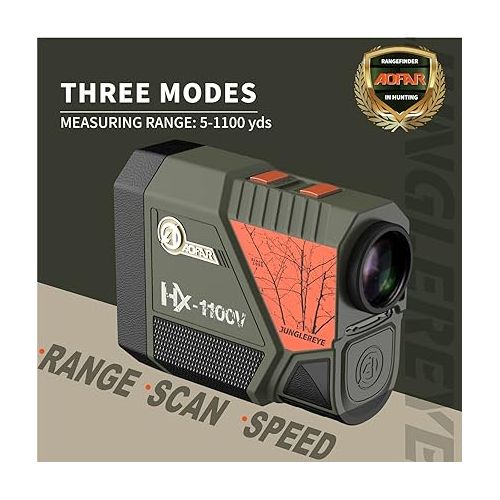  AOFAR HX-1100V Rangefinder for Hunting Archery, 1100 Yards with Angle and Horizontal Distance, High-Precision for Bow Hunting with Range,Speed,Scan Mode,6X,Lightweight,Free Battery,Carrying Case