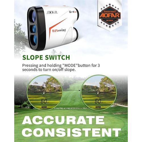  AOFAR GX-6F PRO Golf Rangefinder with Slope and Angle Switch, Flag Lock with Pulse Vibration and Continuous Scan, Tournament Designed, 600 Yards Rangefinder for Distance Measuring