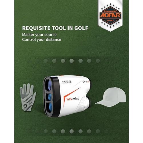  AOFAR GX-6F PRO Golf Rangefinder with Slope and Angle Switch, Flag Lock with Pulse Vibration and Continuous Scan, Tournament Designed, 600 Yards Rangefinder for Distance Measuring