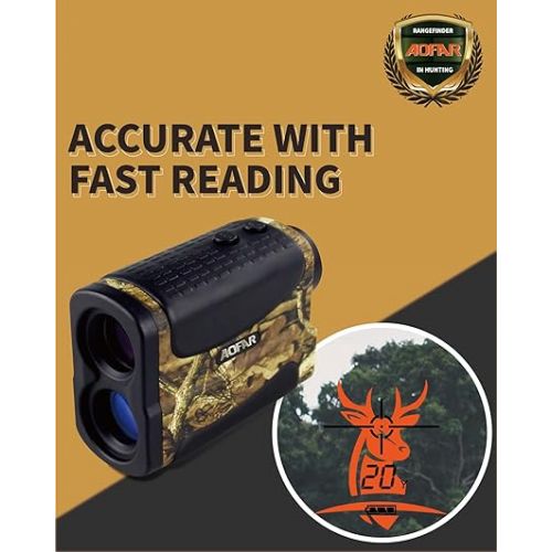  AOFAR HX-700N Hunting Range Finder 700 Yards Waterproof Archery Rangefinder for Bow Hunting with Range and Speed Mode, Free Battery, Carrying Case