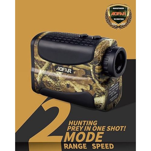  AOFAR HX-700N Hunting Range Finder 700 Yards Waterproof Archery Rangefinder for Bow Hunting with Range and Speed Mode, Free Battery, Carrying Case