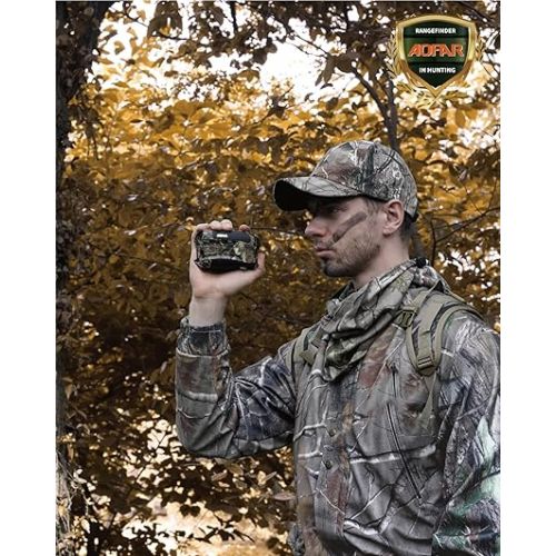  AOFAR HX-1200T Range Finder for Hunting Archery, 1200 Yards with Angle and Horizontal Distance, Shooting Wild Waterproof Coma Rangefinder, 6X 25mm, Range and Bow Mode, Free Battery Gift Package