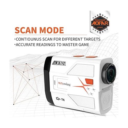  AOFAR GX-7N Golf Rangefinder with Continuous Scan, Slope and Angle Switch Button with Indicator, Flag-Lock with Pulse and Scan for Closer Target, 800 Yards, High-Precision, Waterproof for Tournament