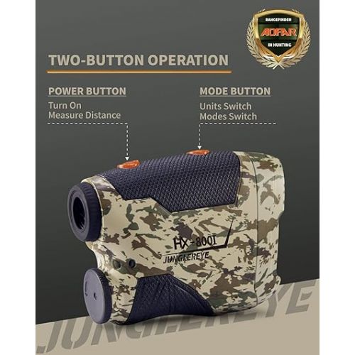  AOFAR Range Finder for Hunting Archery, 800/1000 Yards with Angle and Horizontal Distance, Shooting Wild Rangefinder, Range, Scan, Speed Mode, Free Battery Gift Package, Waterproof