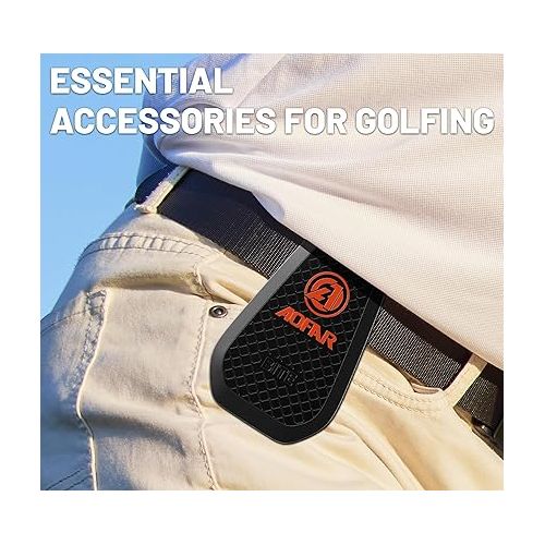  AOFAR Metal Landing Pad, Rangefinder Bite Clip for Magnetic Golf Towel, Golf Rangefinder, Magnetic Golf Accessories and Easy to Install on The Golf Bag or Belt