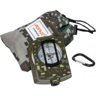 [아마존베스트]AOFAR Military Compass Lensatic Sighting- Fluorescent, Waterproof and Shakeproof with Map Measurer Distance Calculator, Pouch for Camping, Hiking, Hunting, Backpacking