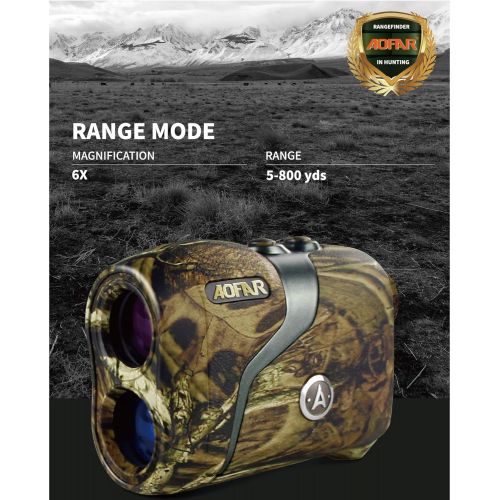  AOFAR H3 Hunting Range Finder 800 Yards, Wild Waterproof Coma Rangefinder for Shooting and Archery with Angle and Horizontal Distance, Range and Bow Mode, Gift Package