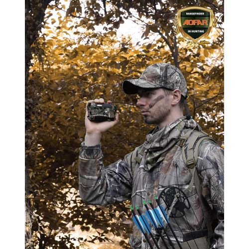  AOFAR Range Finder for Hunting Archery HX-1200T 1200 Yards Shooting Wild Waterproof Coma Rangefinder, 6X 25mm, Range and Bow Mode, Free Battery Gift Package