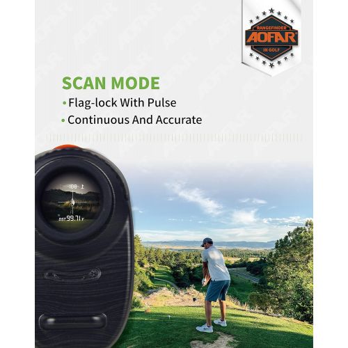  AOFAR GX-2S Golf Rangefinder Flag-Lock with Vibration, 600 Yards Range Finder, 6X 25mm Waterproof, Carrying Case, Free Battery, Gift Packaging