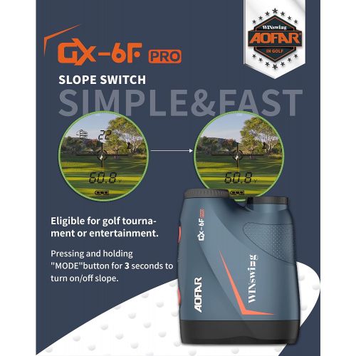  AOFAR GX-6F PRO Golf Rangefinder with Slope and Angle, Flag Lock with Pulse Vibration and Continuous Scan, 600 Yards Rangefinder for Distance Measuring, High-Precision Accurate Gif