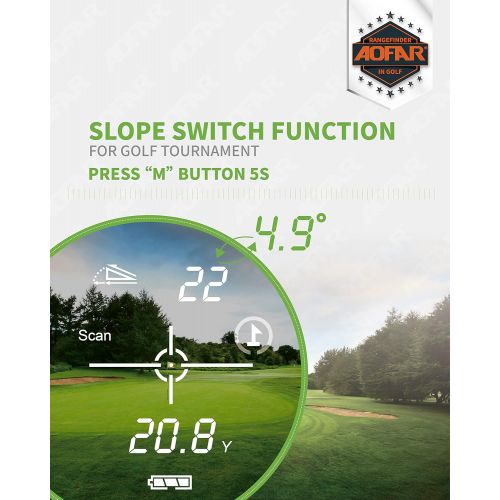  [아마존베스트]AOFAR GX-2S Golf Rangefinder Slope on/Off, Flag-Lock with Vibration, 600 Yards Range Finder, 6X 25mm Waterproof, Carrying Case, Free Battery, Gift Packaging