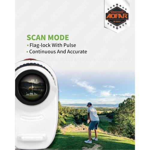  [아마존베스트]AOFAR Golf Rangefinder Slope on/Off GX-2S, Flag Lock with Vibration, 600 Yards White Range Finder,Waterproof, Gift Packaging