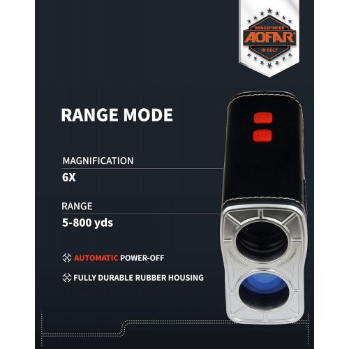 [아마존베스트]AOFAR GX-5N Golf Rangefinder with Slope On/Off Indicator, Flag-Lock Vibration, 800 Yards with Hi-Precision Measuring 6X Magnification, Waterproof, Battery, Full Package