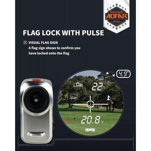  [아마존베스트]AOFAR GX-5N Golf Rangefinder with Slope On/Off Indicator, Flag-Lock Vibration, 800 Yards with Hi-Precision Measuring 6X Magnification, Waterproof, Battery, Full Package