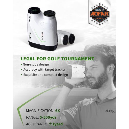  AOFAR Range Finder Golf GX-6F, Flag Lock with Pulse Vibration, Tournament Designed, 500 Yards RangeFinder for Distance Measuring with Continuous Scan, High-Precision Accurate Gift